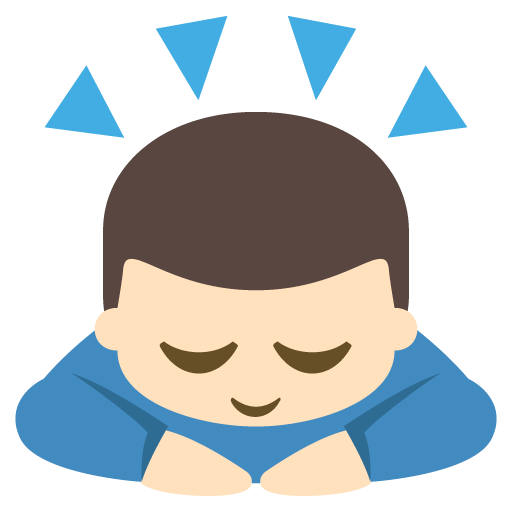 Person Bowing: Light Skin Tone, the previous design
