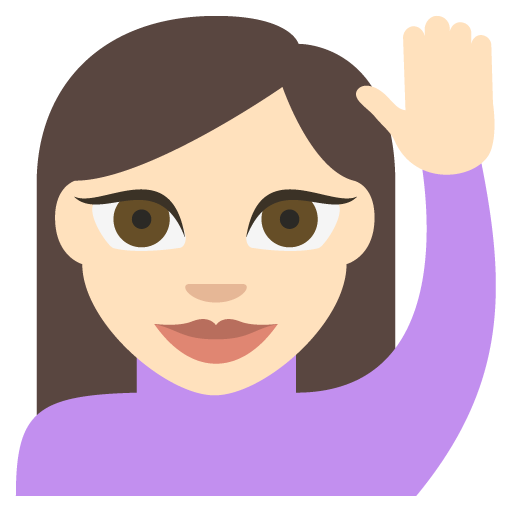 Person Raising Hand: Light Skin Tone, the previous design
