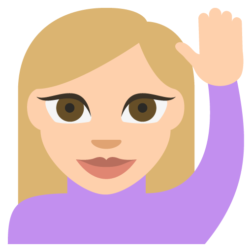 Person Raising Hand: Medium-Light Skin Tone, the previous design