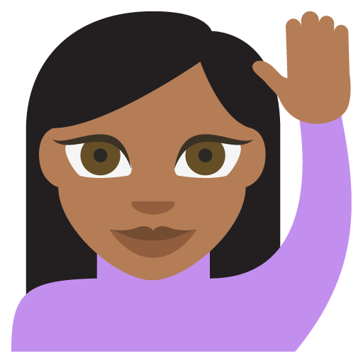 Person Raising Hand: Medium-Dark Skin Tone, the previous design