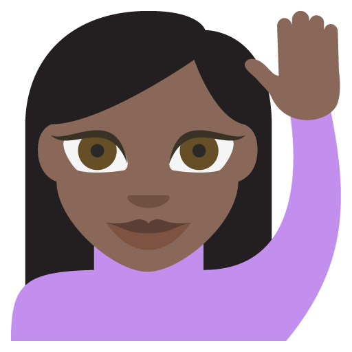 Person Raising Hand: Dark Skin Tone, the previous design