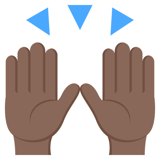 Raising Hands: Dark Skin Tone, the previous design