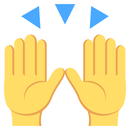 Zwei Erhobene Handflächen as drawn by JoyPixels in 2.2.5