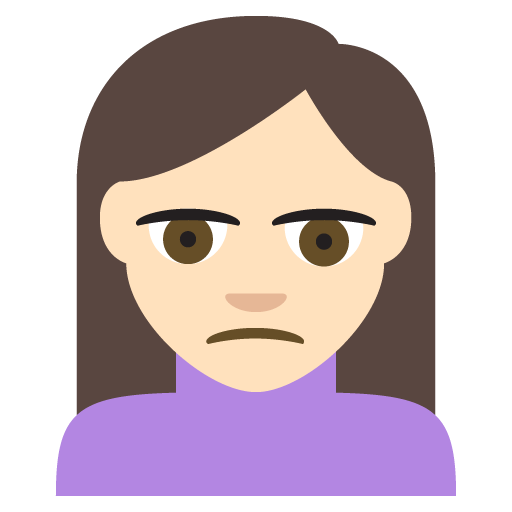 Person Frowning: Light Skin Tone, the previous design