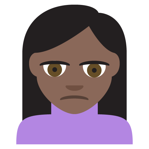 Person Frowning: Dark Skin Tone, the previous design