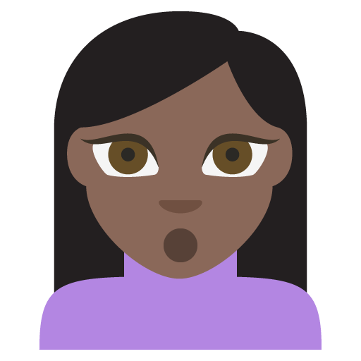 Person Pouting: Dark Skin Tone, the previous design