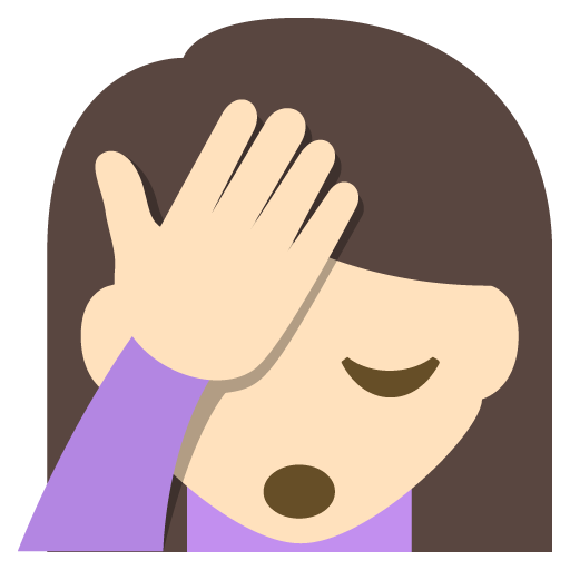 Person Facepalming: Light Skin Tone, the previous design