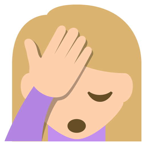 Person Facepalming: Medium-Light Skin Tone, the previous design