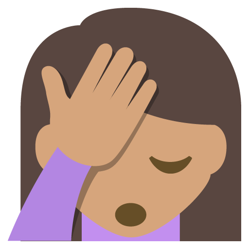 Person Facepalming: Medium Skin Tone, the previous design