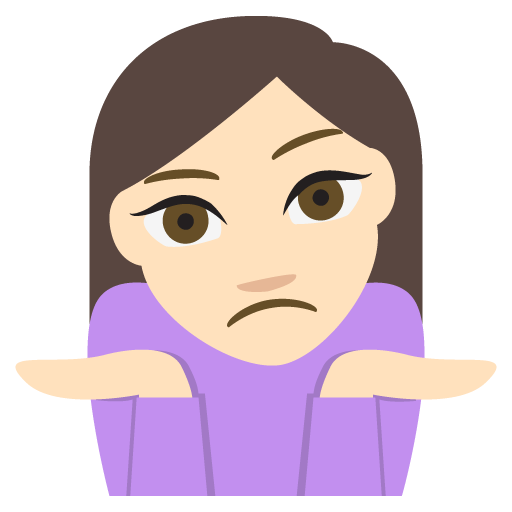 Person Shrugging: Light Skin Tone, the previous design