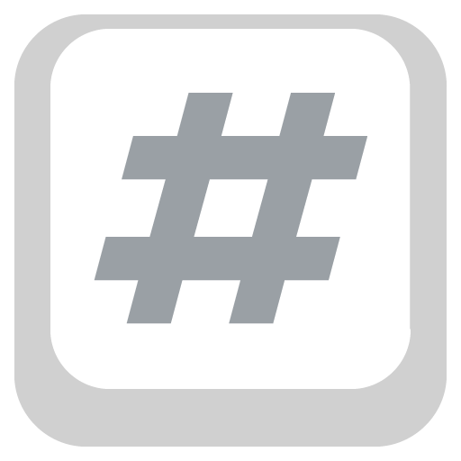 Keycap: # as drawn by JoyPixels in 2.2.5