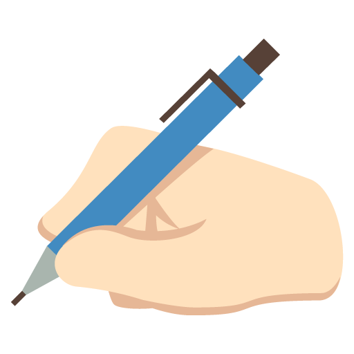 Writing Hand: Light Skin Tone, the previous design