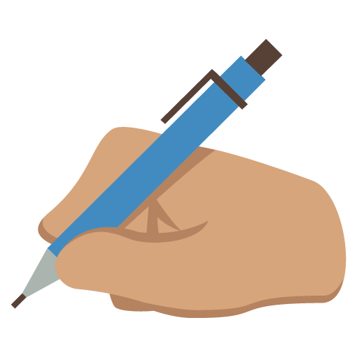 Writing Hand: Medium Skin Tone, the previous design