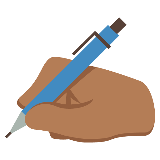 Writing Hand: Medium-Dark Skin Tone, the previous design