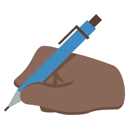 Writing Hand: Dark Skin Tone, the previous design