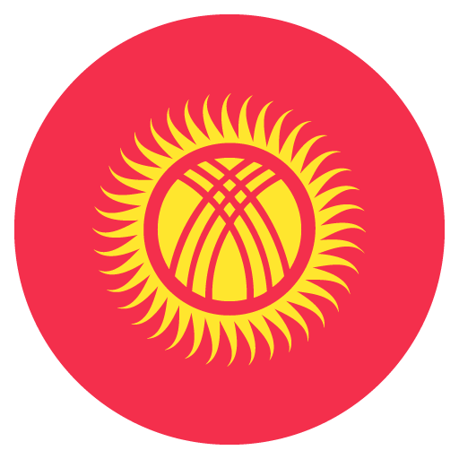 Flag: Kyrgyzstan as drawn by JoyPixels in 2.2