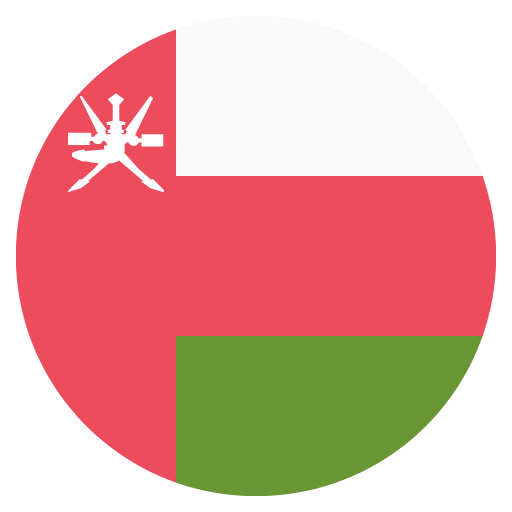 Flag: Oman as drawn by JoyPixels in 2.2