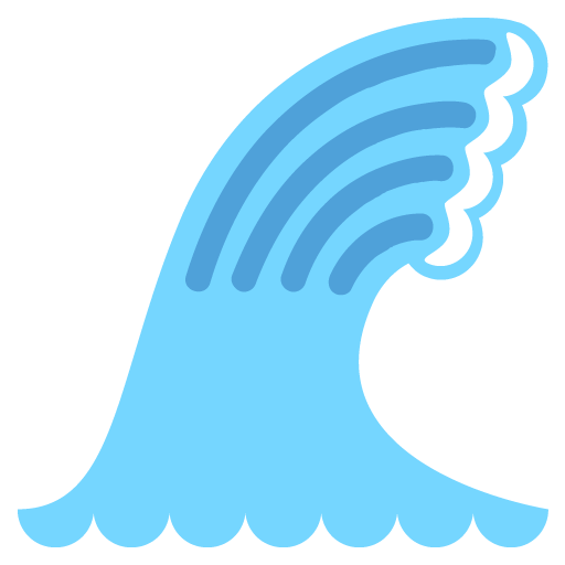 Water Wave as drawn by JoyPixels in 2.2