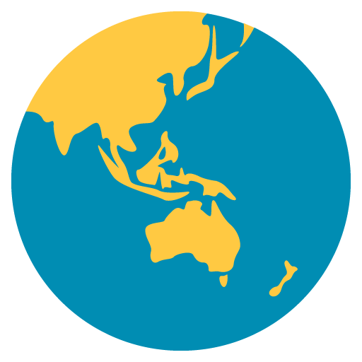 Globe Showing Asia-Australia, the design in this release