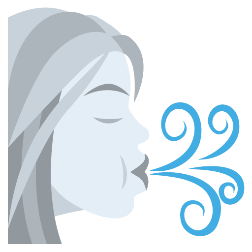 Wind Face as drawn by JoyPixels in 2.2