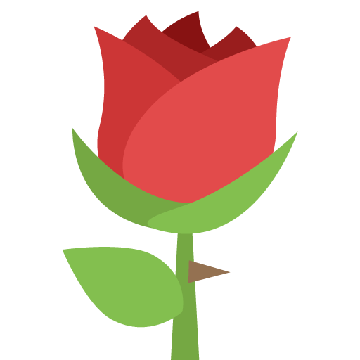 Rose as drawn by JoyPixels in 2.2