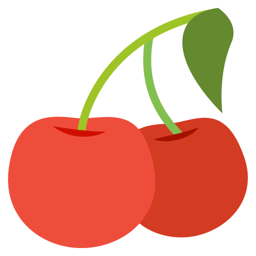 Cherries as drawn by JoyPixels in 2.2