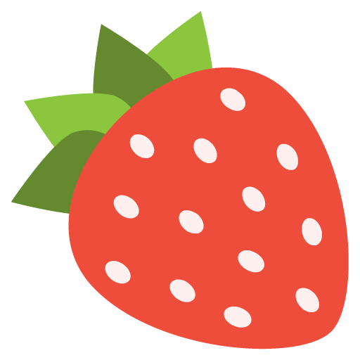 Strawberry as drawn by JoyPixels in 2.2