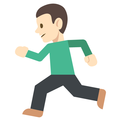 Person Running: Light Skin Tone, the design in this release