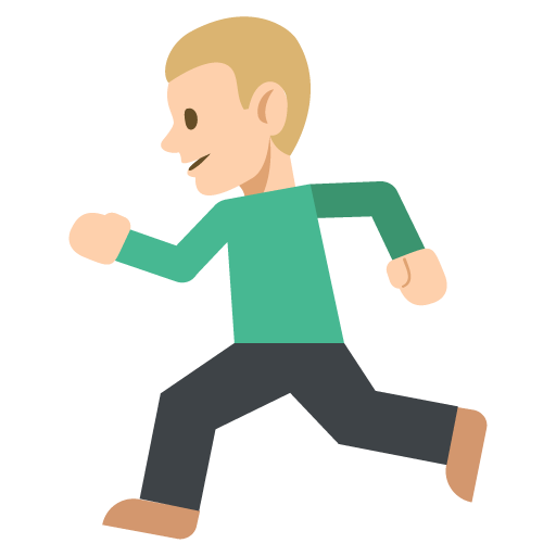 Person Running: Medium-Light Skin Tone, the design in this release