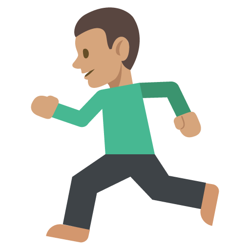 Person Running: Medium Skin Tone, the design in this release