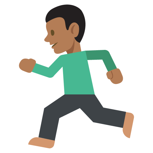 Person Running: Medium-Dark Skin Tone, the design in this release