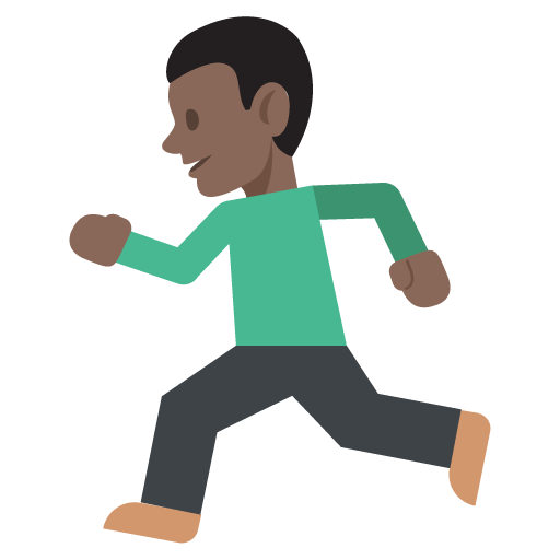 Person Running: Dark Skin Tone, the design in this release
