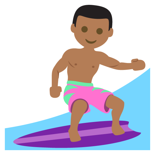 Person Surfing: Medium-Dark Skin Tone, the design in this release