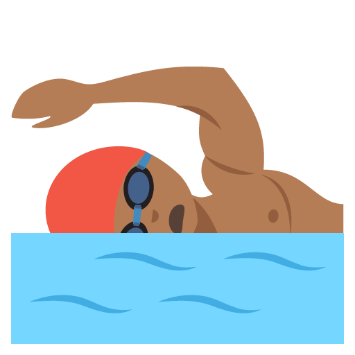 Person Swimming: Medium-Dark Skin Tone, the design in this release
