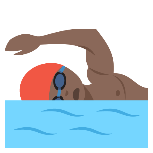 Person Swimming: Dark Skin Tone, the design in this release