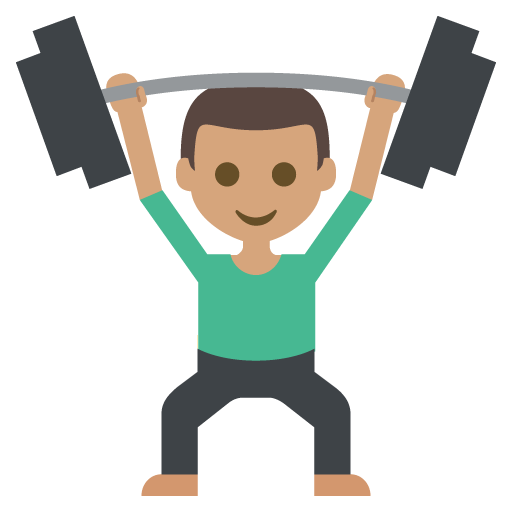 Person Lifting Weights: Medium Skin Tone, the design in this release