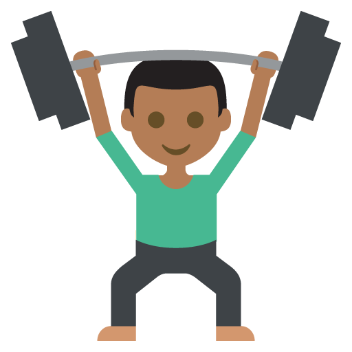 Person Lifting Weights: Medium-Dark Skin Tone, the design in this release