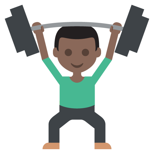 Person Lifting Weights: Dark Skin Tone, the design in this release