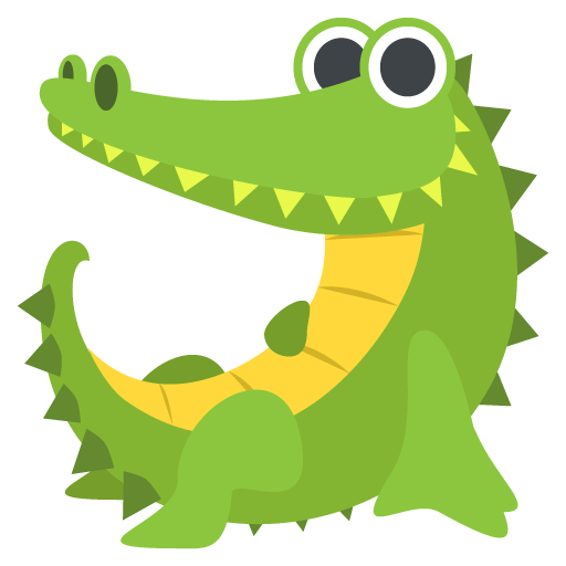 Crocodile as drawn by JoyPixels in 2.2