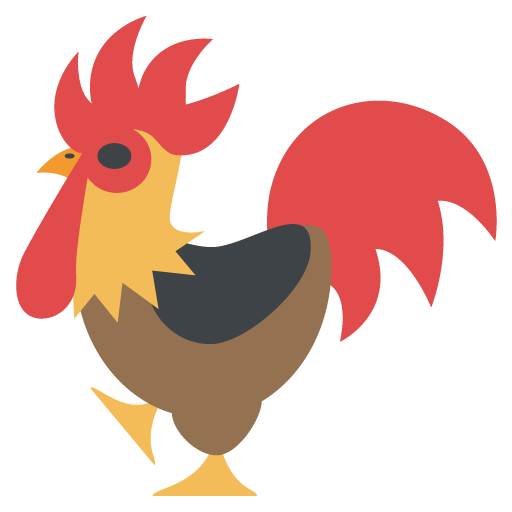 Rooster as drawn by JoyPixels in 2.2