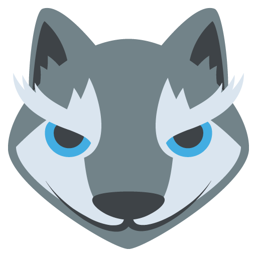 オオカミの顔 as drawn by JoyPixels in 2.2