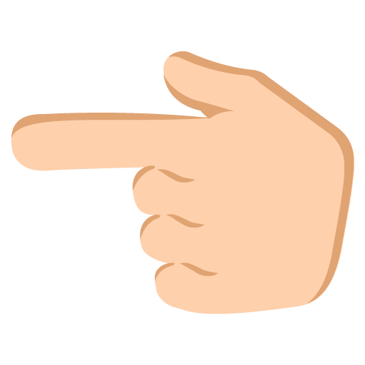 Backhand Index Pointing Left: Medium-Light Skin Tone, the design in this release
