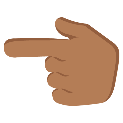 Backhand Index Pointing Left: Medium-Dark Skin Tone, the design in this release
