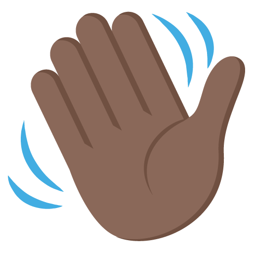Waving Hand: Dark Skin Tone, the design in this release