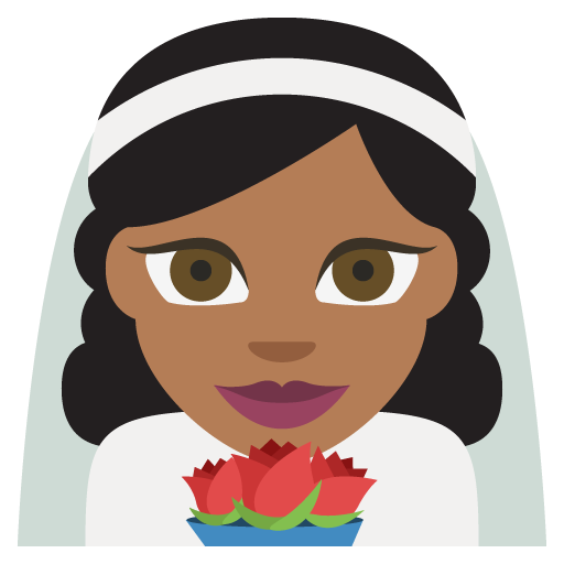 Person with Veil: Medium-Dark Skin Tone, the design in this release