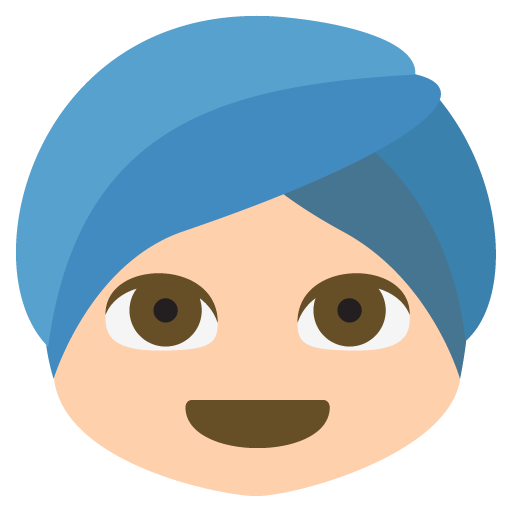 Person Wearing Turban: Medium-Light Skin Tone, the design in this release