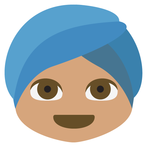 Person Wearing Turban: Medium Skin Tone, the design in this release