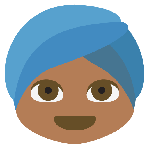 Person Wearing Turban: Medium-Dark Skin Tone, the design in this release