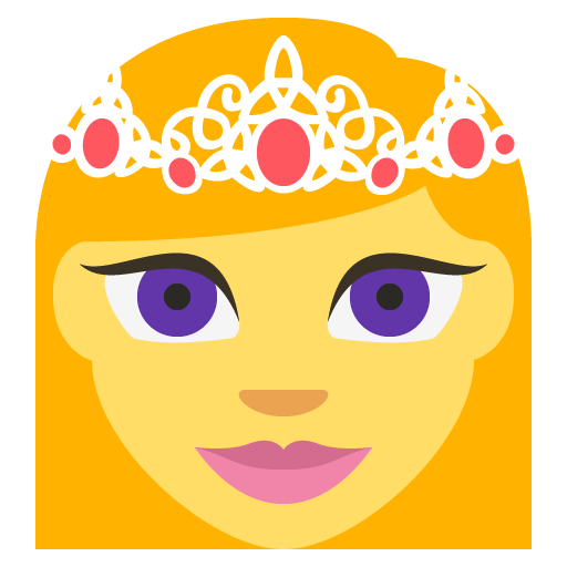 Princess as drawn by JoyPixels in 2.2