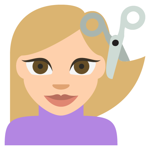 Person Getting Haircut: Medium-Light Skin Tone, the design in this release